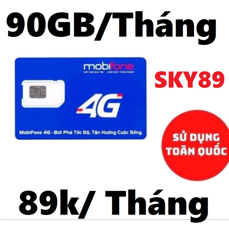 [ 1 Tỷ GB ] SIM 4G Mobifone Không giới hạn dung lượng chỉ 68k/tháng Gói miễn phí xài full băng thông