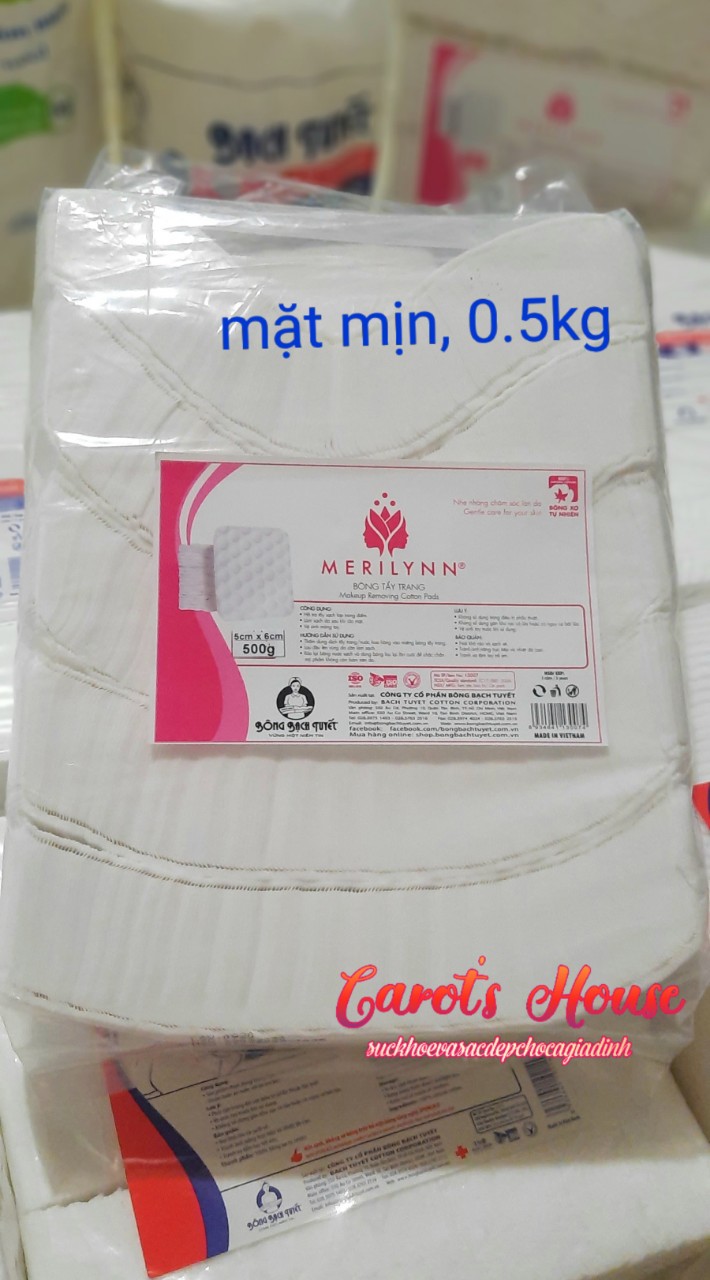 [Hcm]Bông Tẩy Trang Mặt Mịn 5X6 Cm Gói 500Gr Siêu Tiết Kiệm