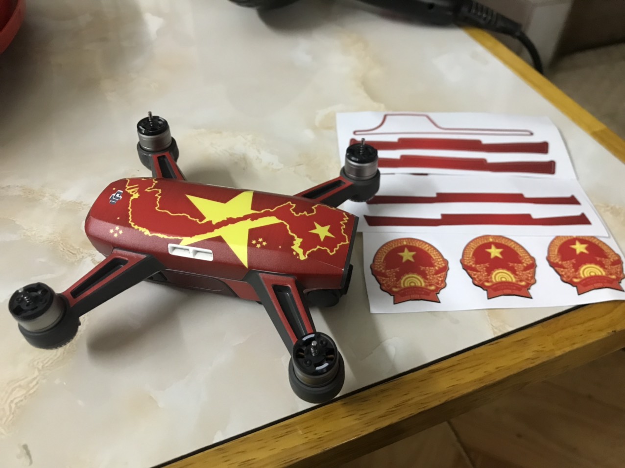 Miếng Dán Trang Trí Flycam Dji Spark - 5 Pin - Vn Map