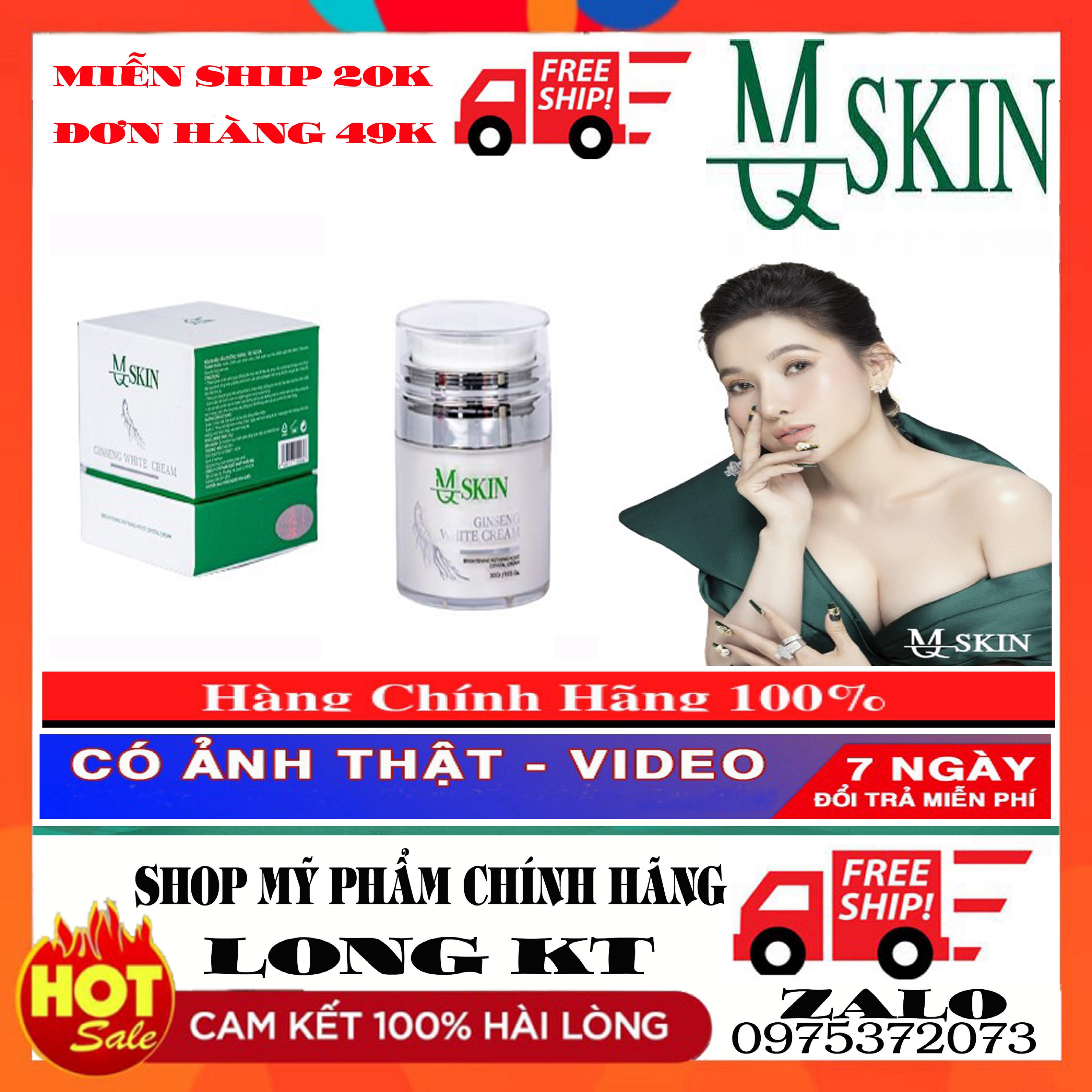 【Hỗ Trợ Ship 20K - Mq Skin Chính Hãng 100% Gía Buôn】Kem Face Nhân Sâm Dưỡng Trắng Da Ginseng White Cream Mqskin 30G Hàn Quốc Kem Face Mqskin Nhân Sâm Giúp Dưỡng Da Trắng Mịn Hồng Hào Căng Bóng Nuôi Khoẻ Làn Da