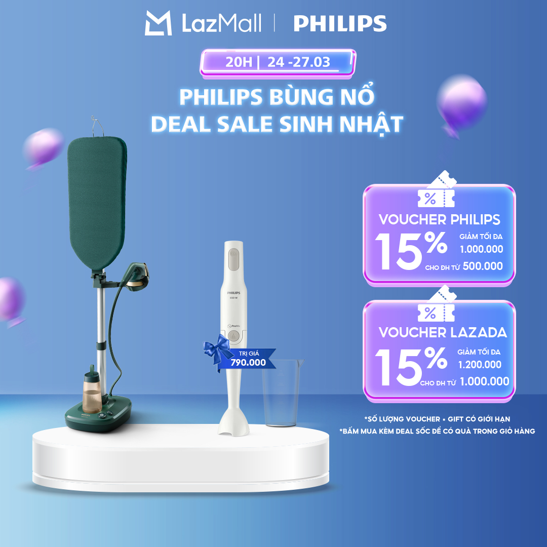 Bàn Ủi Hơi Nước Đứng Philips AIS6020/70 1800W, Xanh, Dung Tích 1.1L - Series 6000