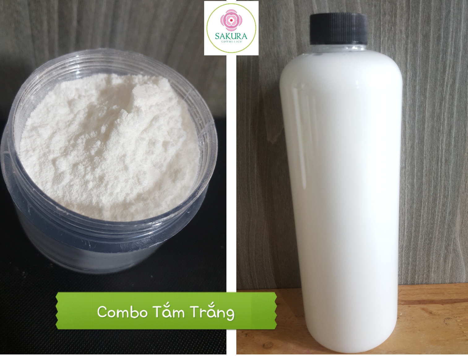 COMBO BỘT VÀ DỊCH TẮM TRẮNG DA CHAI 500ML