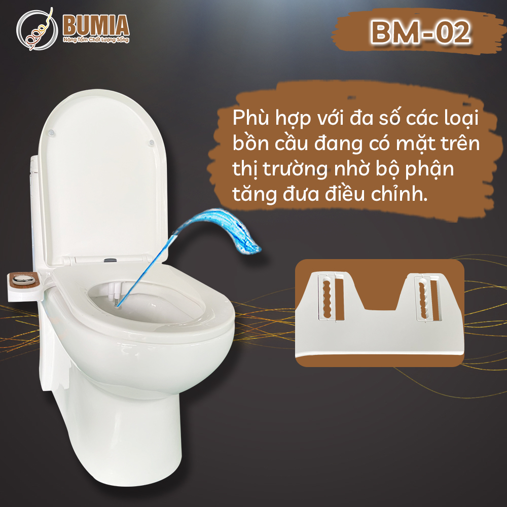 Thiết bị vòi xịt vệ sinh thông minh Bumia bidet bm02 hai vòi xịt vệ sinh hậu môn và vệ sinh phụ nữ b