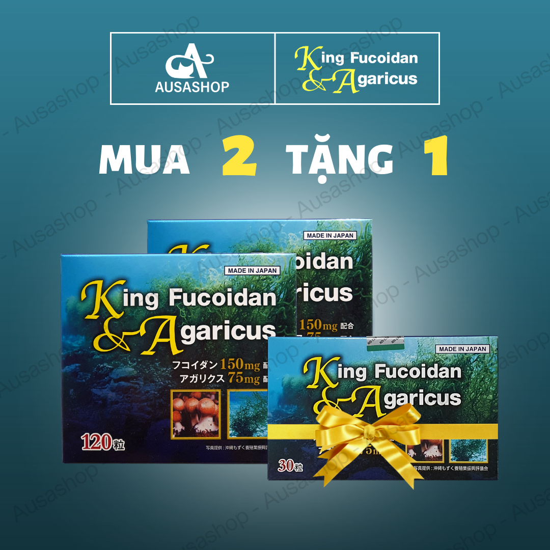 [MUA 2 TẶNG 1] King Fucoidan & Agaricus 30 Viên 120 Viên- Viên Uống Hỗ Trợ Điều Trị Ung Thư - Ung Bư