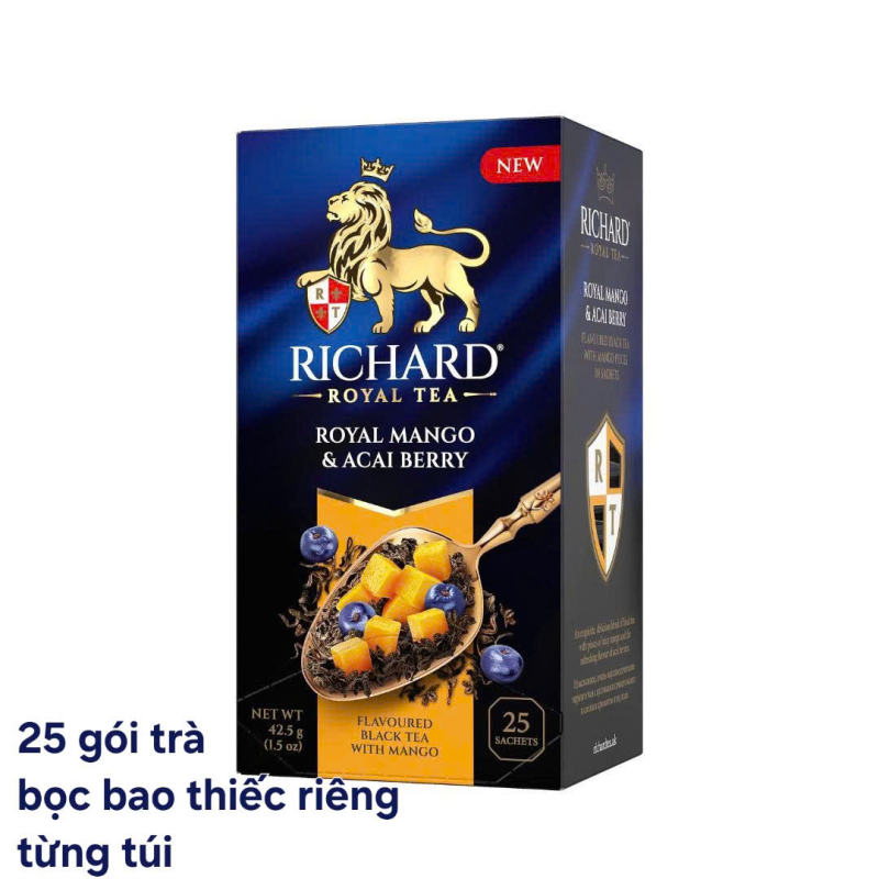 TRÀ HOÀNG GIA RICHARD - ROYAL XOÀI & ACAI (25 túi có bao thiếc) -Royal Mango & Acai