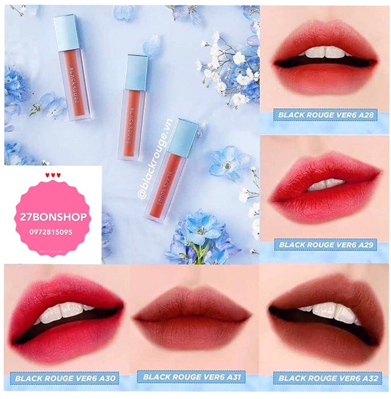Son Kem Black Rouge Air Fit Velvet Tint Ver.6 BLUEMING GARDEN