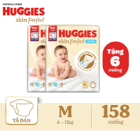 [ Quà giao sau]Combo 2 [Tặng thêm 6 miếng tã] Tã dán Huggies Skin Perfect Super Jumbo M76 miếng