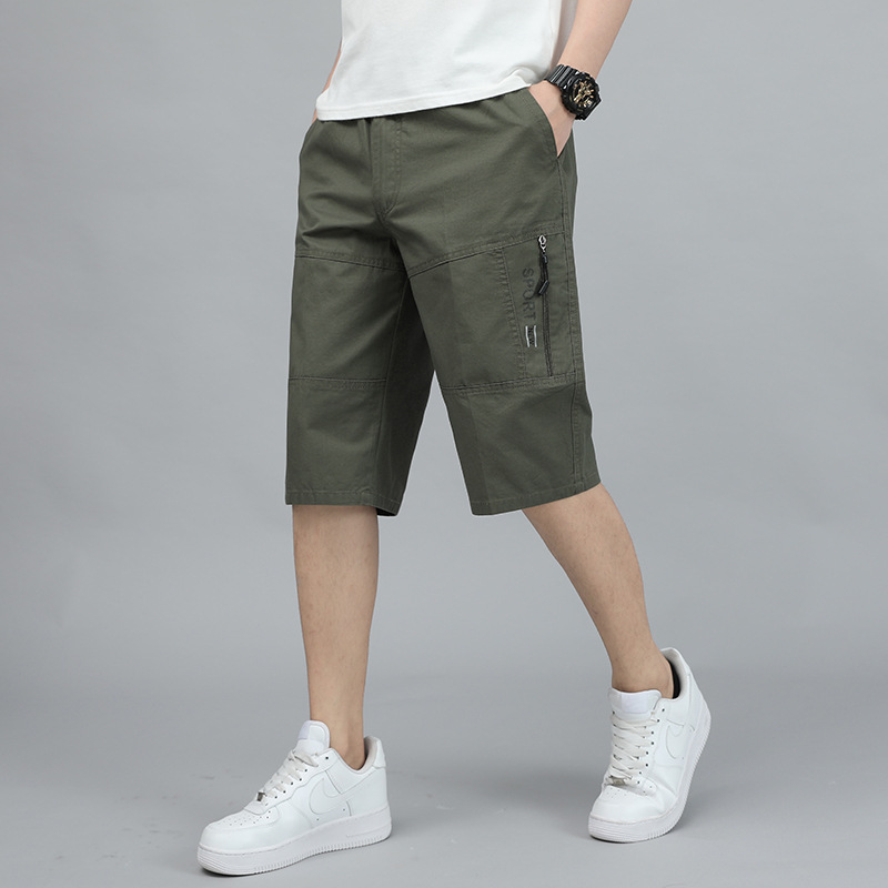 Quần Short Lửng Kaki Nam Vải 100% Cotton Mịn Mát Quần Đùi Sooc Kaki ống đứng Trẻ Trung dáng lửng qua