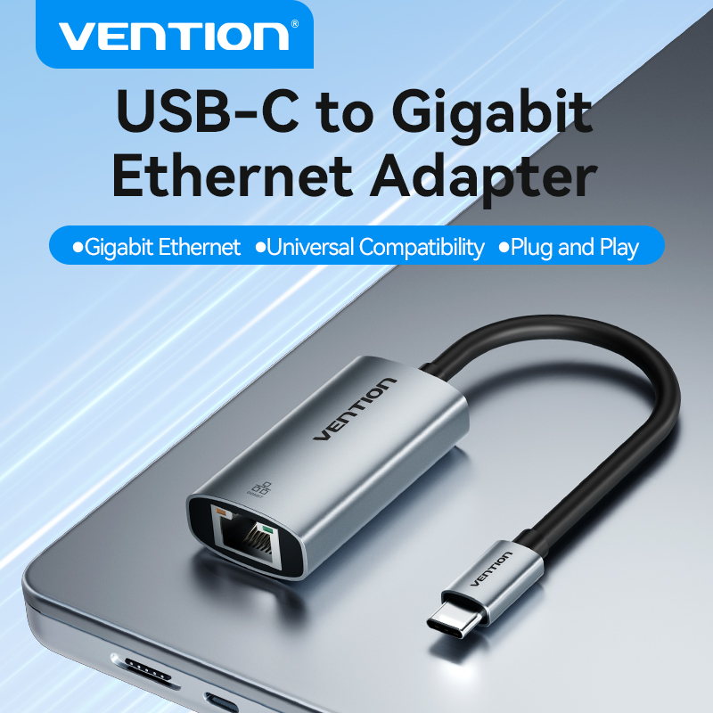 Vention Bộ Chuyển Đổi USB Type C Sang Gigabit Ethernet Áp Dụng Cho Giao Diện USB C Hỗ Trợ Tốc Độ Cực