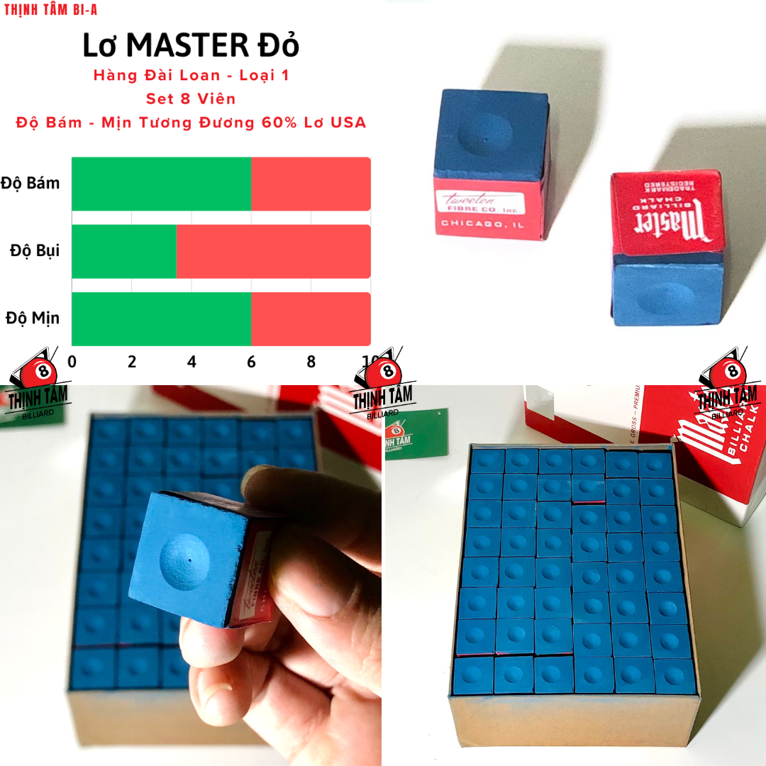 [THỊNH TÂM] Set 12 Viên Lơ Bida Mỹ Master Triangle Cao Cấp Chuẩn Lơ Bi-A USA CLB