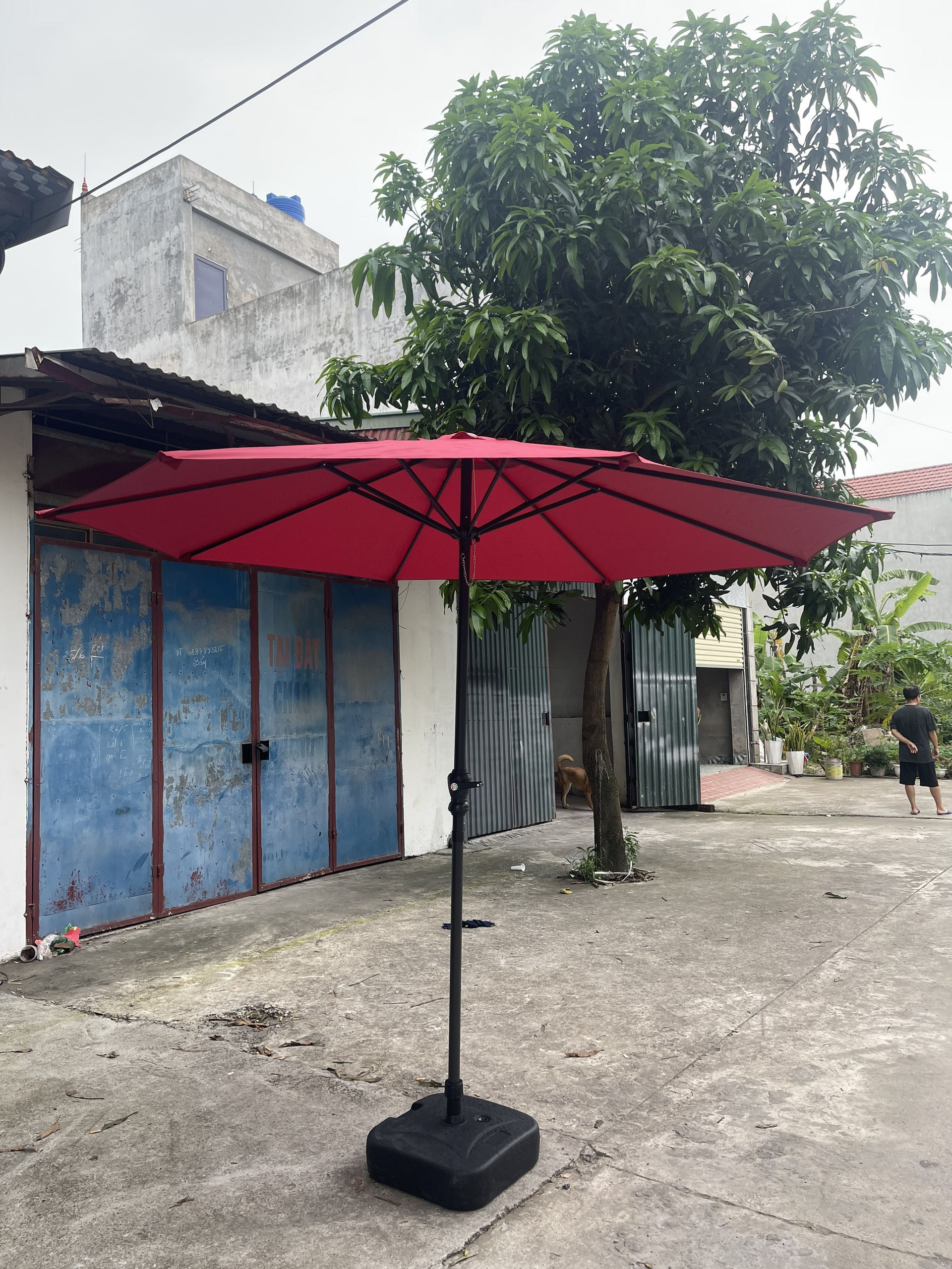 Ô Dù Chính Tâm Mái Tròn Che Nắng Mưa Ngoài Trời Đường Kính 3m Cao Cấp Nhập Khẩu Có In Logo Thương Hi