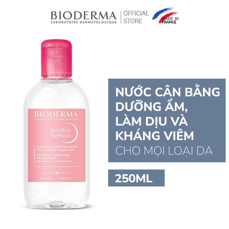 [LazVoucher 10% ĐH 250K] Dung dịch cân bằng dưỡng ẩm và làm dịu cho da nhạy cảm Bioderma Sensibio Tonique - 250ml