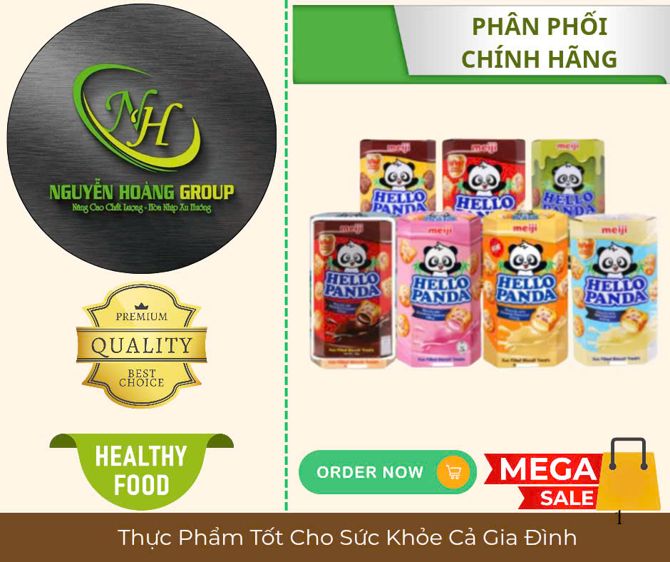 COMBO 5 HỘP - Bánh Gấu Hello Panda Socola MEIJI Mix 5 Vị( Socola Dâu Vani Caramen Double Socola)