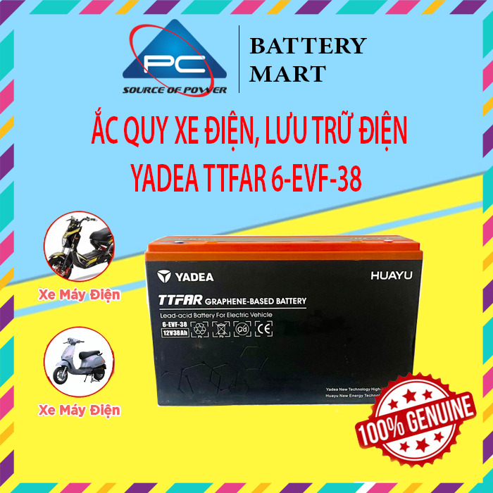 Ắc Quy YADEA 6-EVF-38 12V– 38AH TTFAR acquy dùng cho Xe Máy Điện