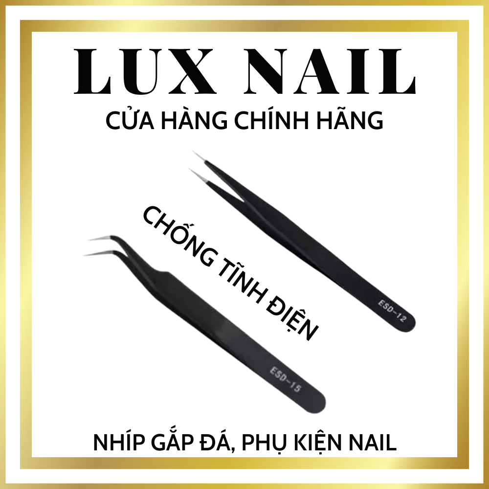 Nhíp Luxnail Nhíp Gắp Đá Nhíp Gắp Phụ Kiện Chống Tĩnh Điện Màu Đen Nhíp Dùng Để Tách Mi Gắp Phụ Kiện Lam Móng .