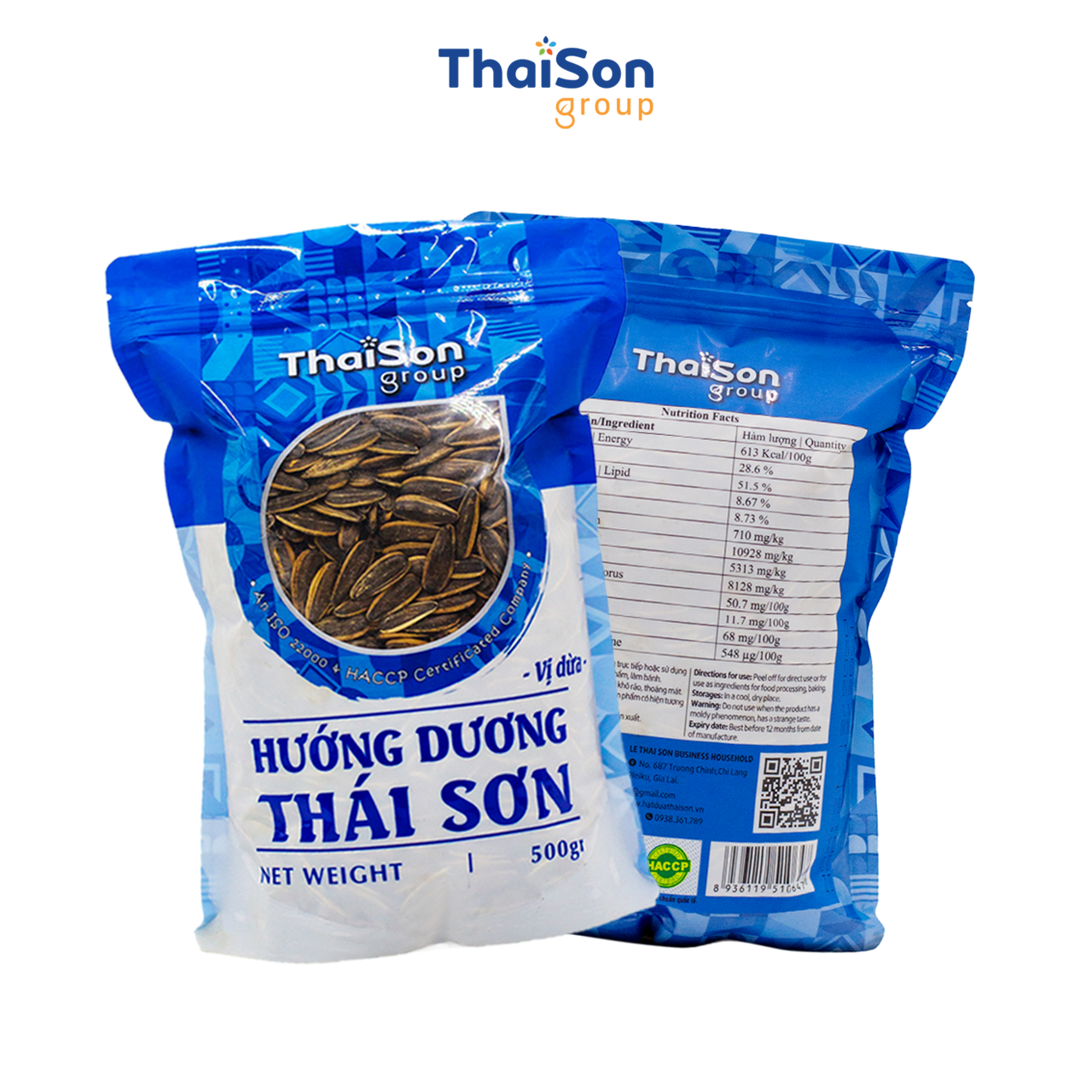 HẠT HƯỚNG DƯƠNG THÁI SƠN VỊ DỪA TÚI ZIP 500G HHD0.5
