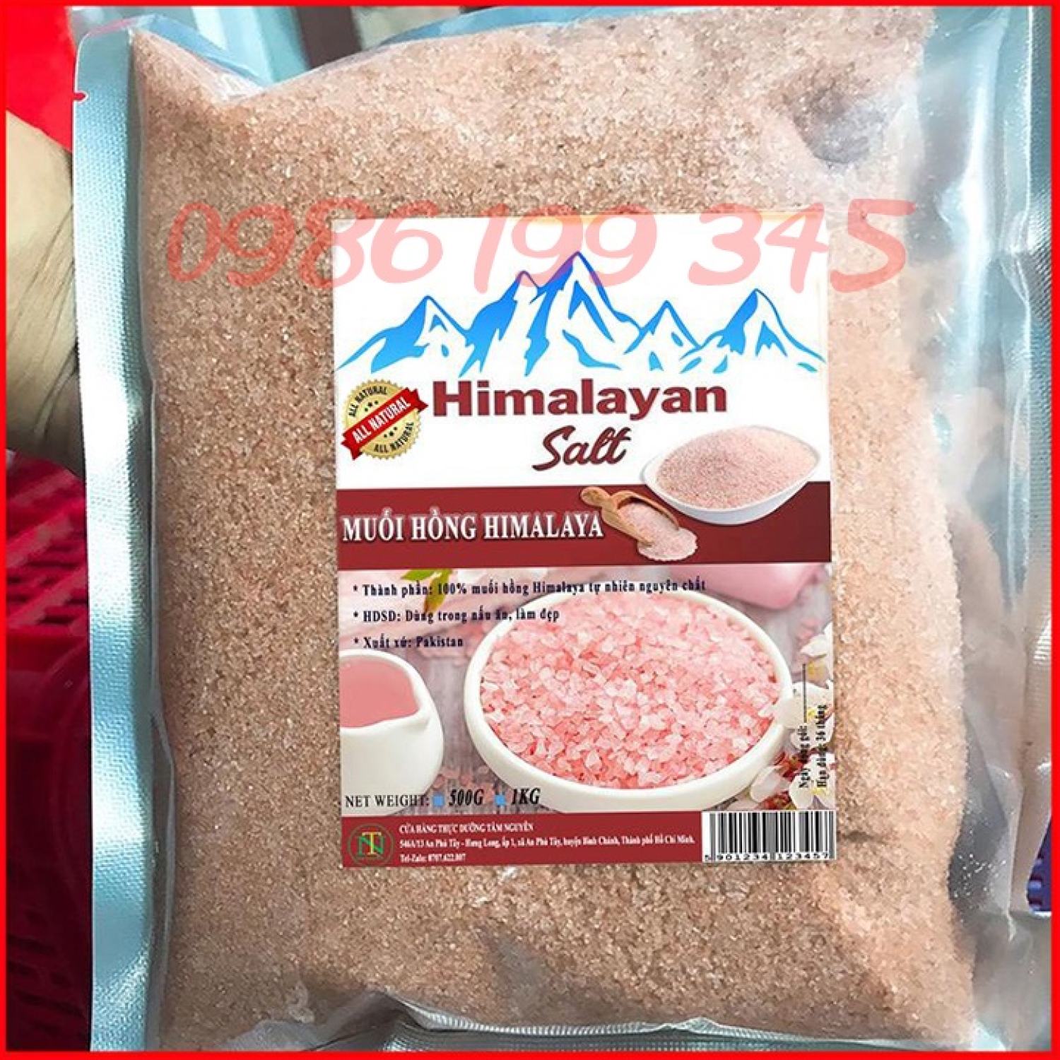 Muối ăn Himalaya Organic Muối Hồng Túi 1kg
