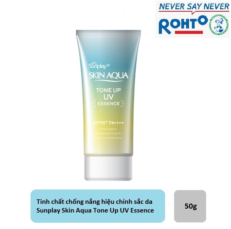 [HCM]MUA 2 TẶNG 1 MASK Tinh chất chống nắng Skin Aqua Sunplay Tone Up dưỡng ẩm nâng tông che khuyết điểm  UV Essence (Mint Green) 50g