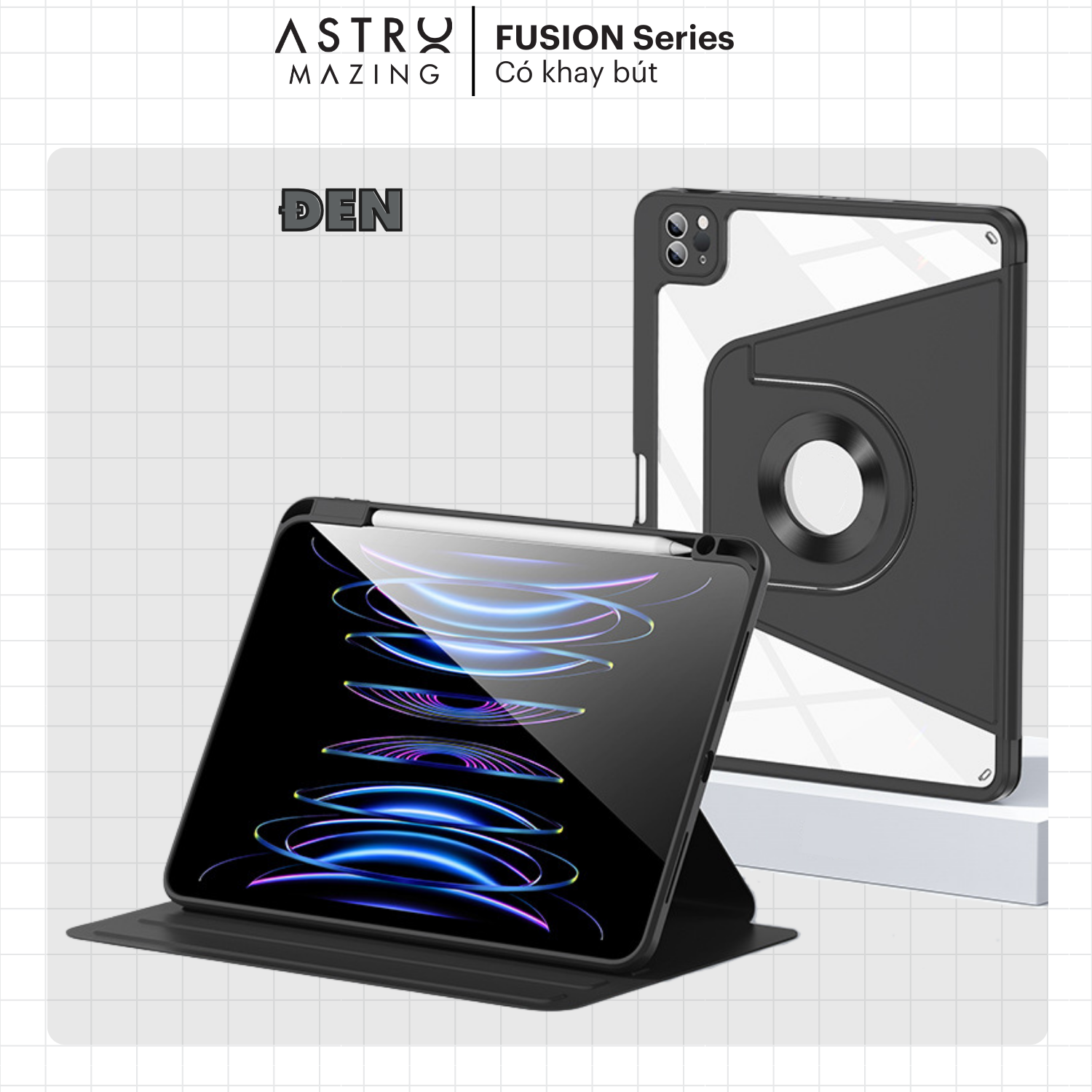 [Fusion ONE] Bao da Xoay 360 &amp; Tháo Rời Ốp AstroMazing có nam châm tháo rời xoay dọc ngang cho iPad Pro 11 12.9 Air