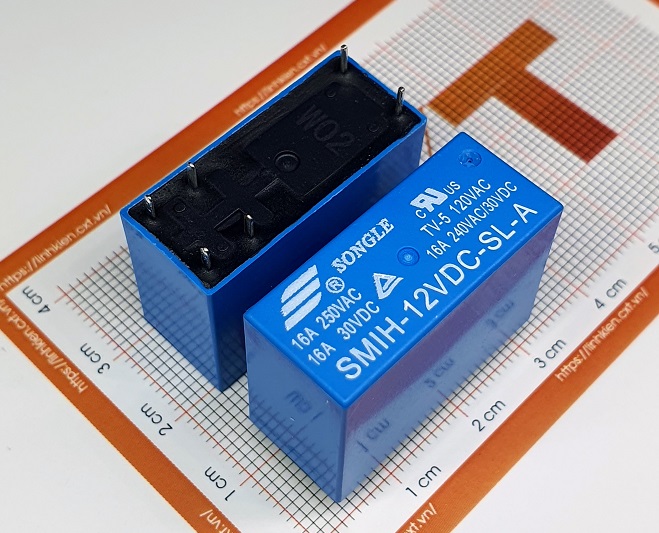 Songle Relay 16A/ 12V (6 chân) SMIH-12VDC-SL-A