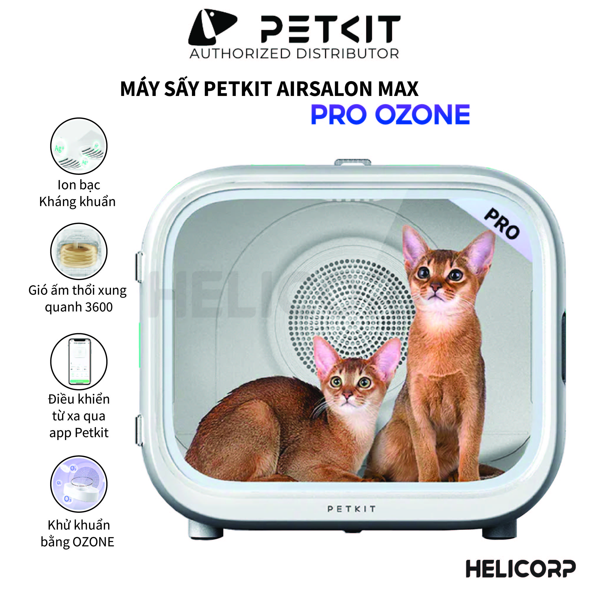 Máy Sấy Cho Chó Mèo Lồng Sấy Cho Chó Mèo Petkit Air Salon Max Pro 2024 - HeLiCorp
