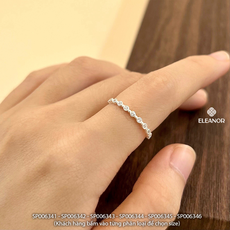 Nhẫn nữ bạc 925 Eleanor Accessories nhẫn thiết kế đính đá lấp lánh phụ kiện trang sức 6341