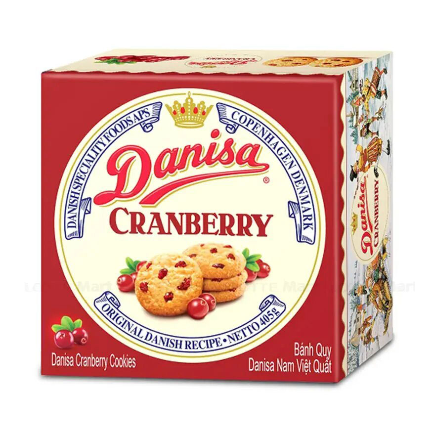 BÁNH TẾT 2024 Bánh quy nam việt quất Danisa Cranberry hộp 405 gr