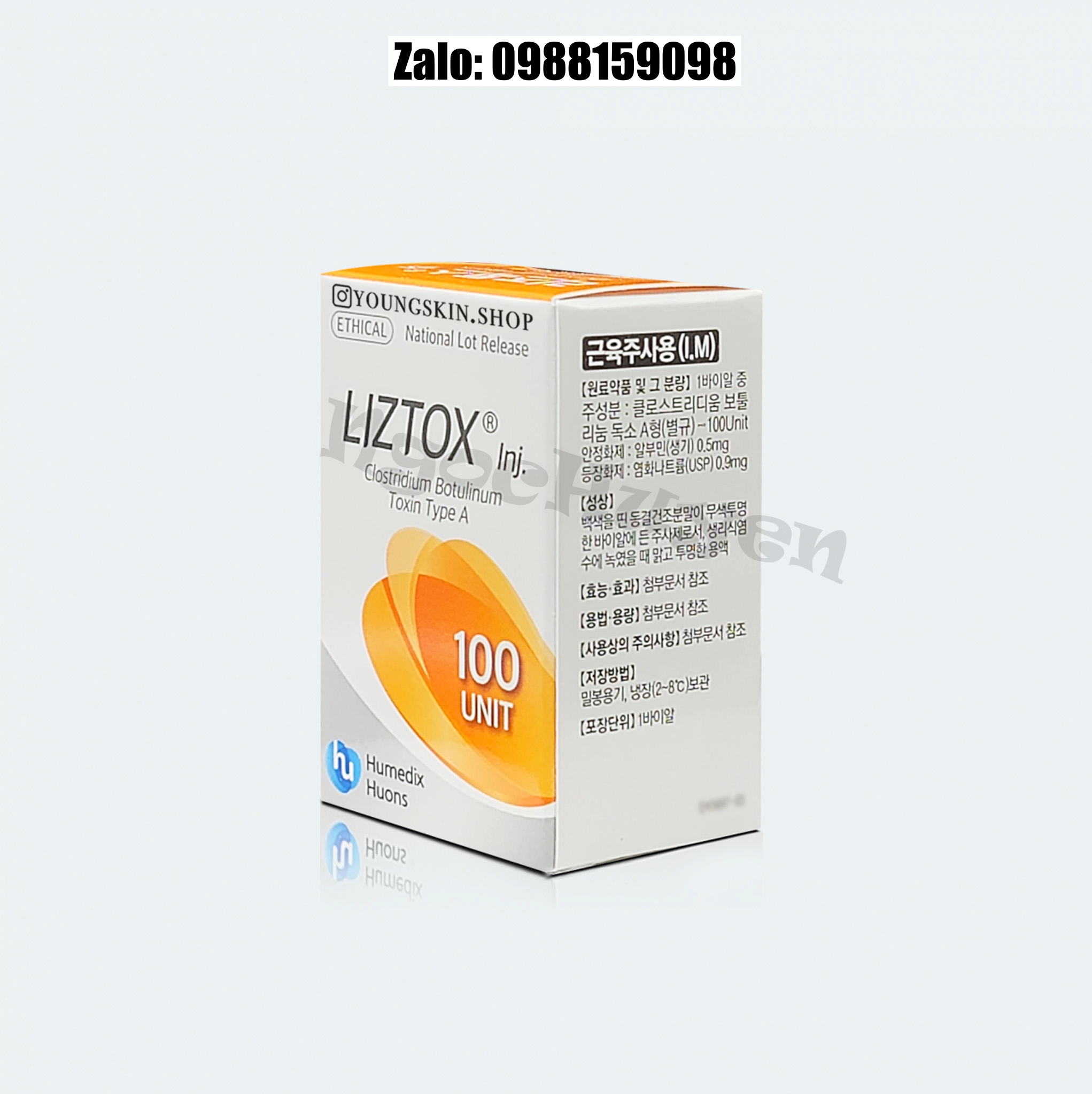 Botox Liztox 100U - Botox100 - Botox Hàn Quốc - Botox Chính Hãng - Thon gọn hàm