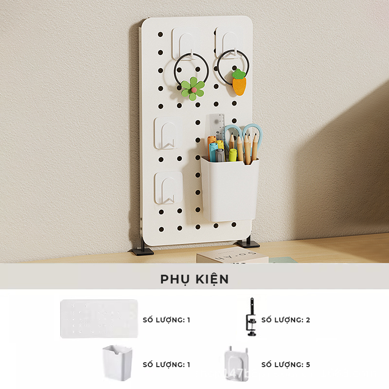 Bảng lỗ Pegboard kim loại gắn bàn treo đồ decor góc làm việc - GM171