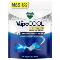TÚI 200 VIÊN NGẬM BẠC HÀ THE MÁT Vicks VapoCool Severe Medicated Sore Throat Drops