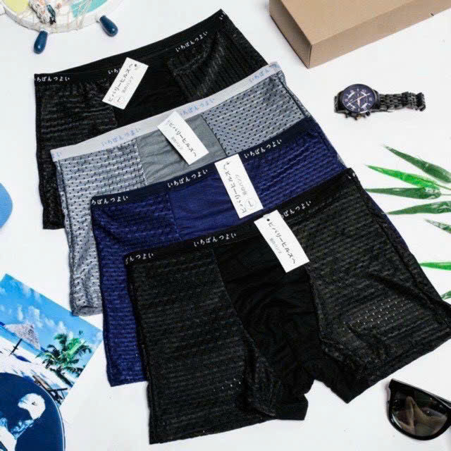 [Hoàn Tiền 15%] Hộp 4 cái quần lót nam cao cấp Aoelement quần sịp đùi boxer nam thông hơi thoáng khí