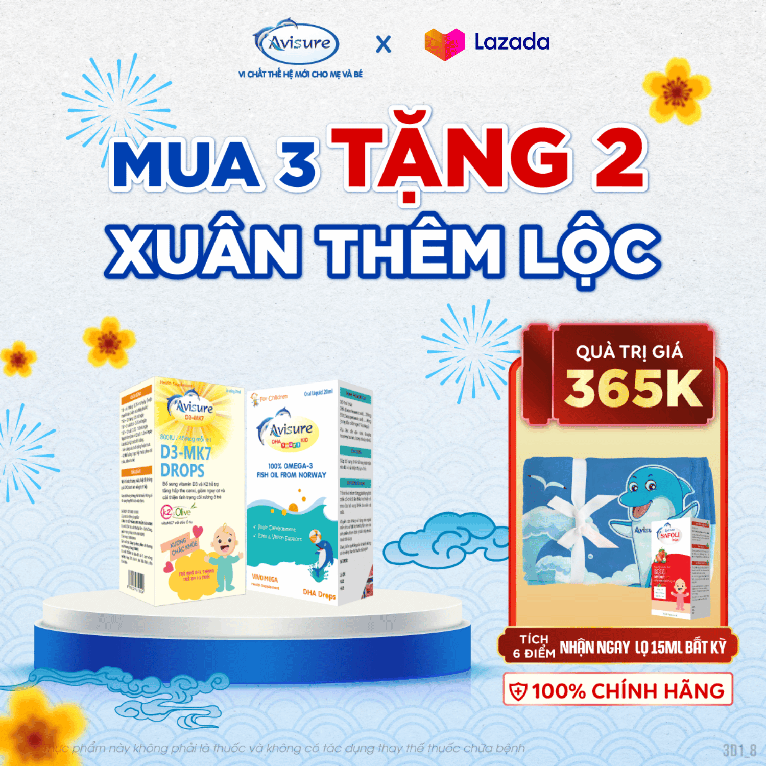 TPBVSK Bộ vi chất D3 K2 MK7 và Avisure DHA 100% Dầu Cá Na Uy