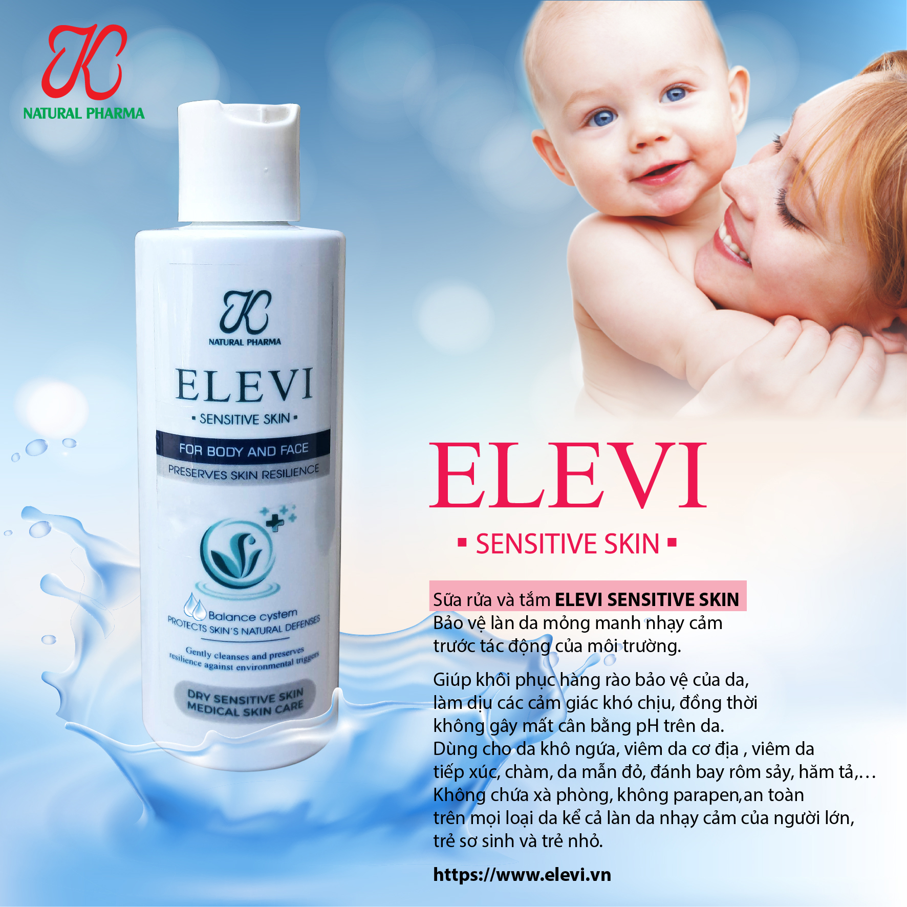 Sữa Tắm Elevi Sensitive Skin