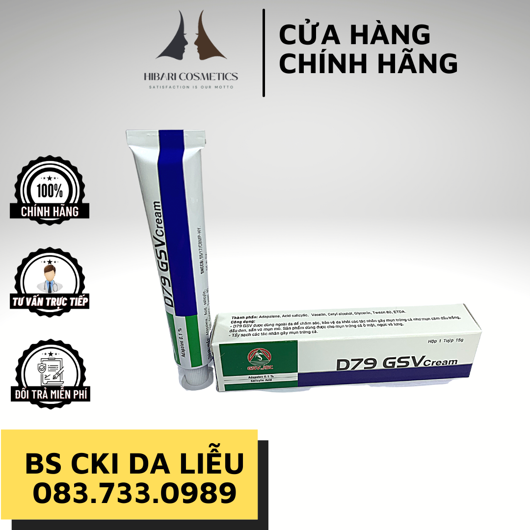 D79 Gsv Cream - Điều Trị Mụn Trứng Cá Mụn Đầu Đen Mụn Đầu Trắng Nốt Sần Hoặc Mụn Mủ. Hiệu Quả. Dưỡng Ẩm Làm Mát Da Làm Dịu Da Tạo Cảm Giác Thoải Mái Dễ Chịu