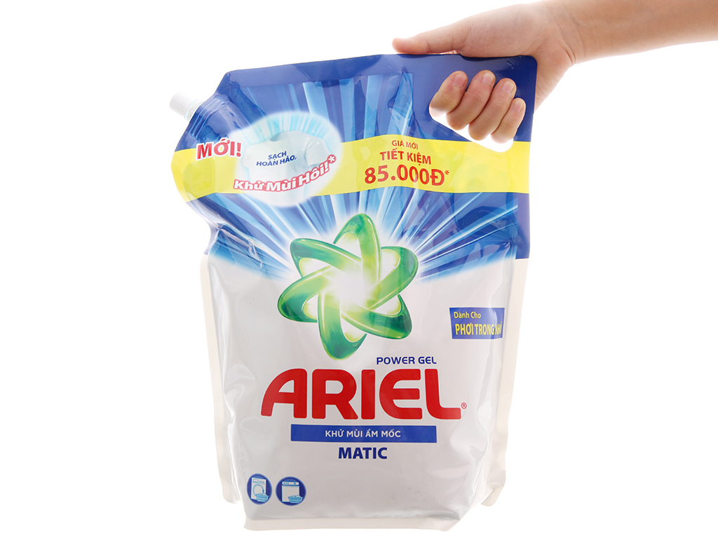 Nước giặt Ariel Matic khử mùi ẩm mốc túi 3.1 lít