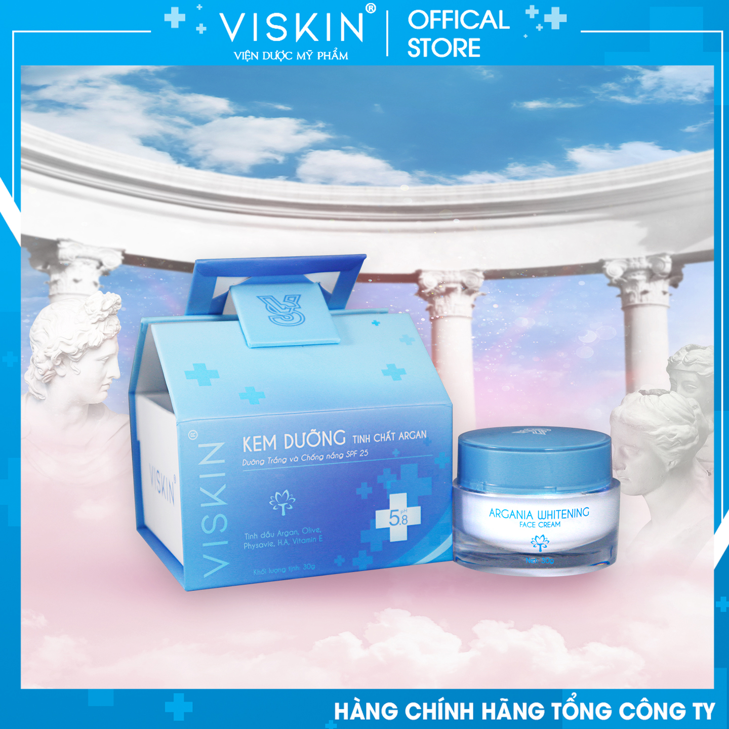 [Hcm][Chính Hãng] Kem Dưỡng Trắng Viskin Tinh Chất Argan