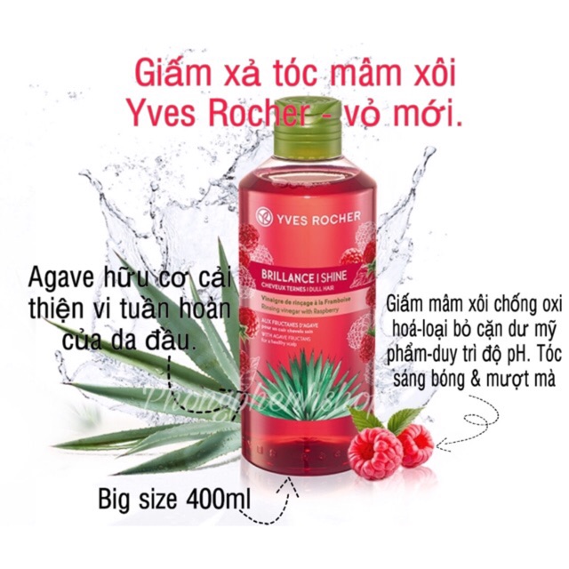 [Sẵn - Kèm Bill] Giấm Xả Tóc Yves Rocher Mâm Xôi Big Size 400Ml Sale - Bill Up Ảnh Cuối