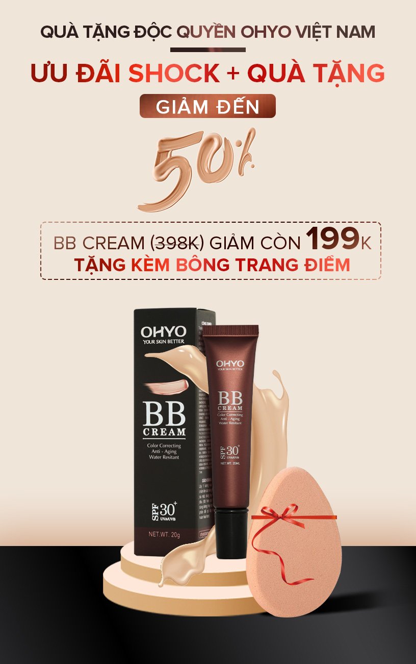 [Hcm]Bb Cream Ohyo - Che Phủ Tối Da Mọi Khuyết Điểm Lên Tone Tự Nhiên Kiềm Dầu Chống Trôi Mịn Lì Suốt 24H ( Freeship Toàn Quốc Mua 1 Được 2 Tặng 01 Nước Tẩy Trang 99K )