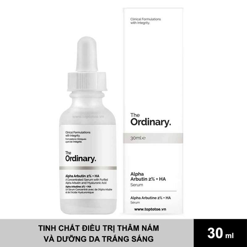 [HCM]The Ordinary Alpha Arbutin 2% + HA Serum Dưỡng Trắng Da Giảm Thâm Nâng Tone Da Tái Tạo Da Thích Hợp Da Mụn 30ml
