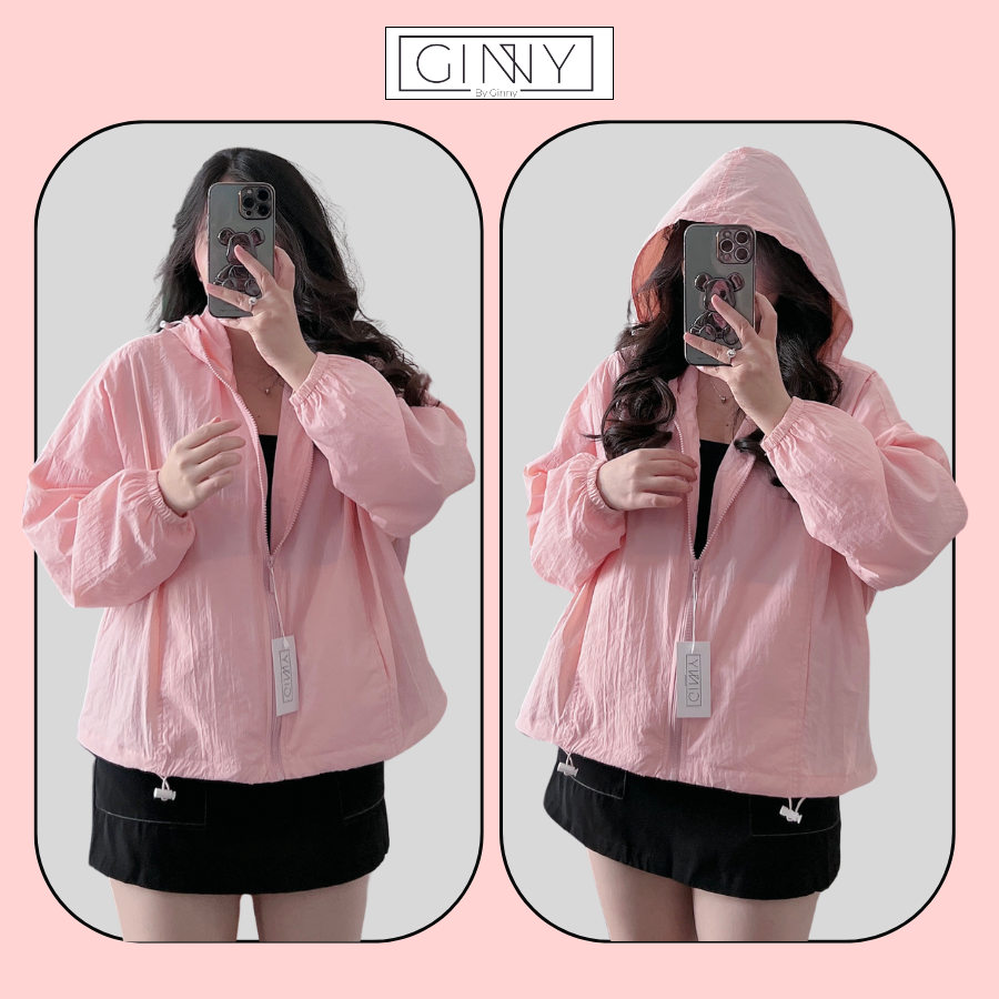 Áo khoác dù chống nắng nữ Orange CG-02 |Tone màu basic dễ phối đồ có nón to có tui trong túi ngoài|G