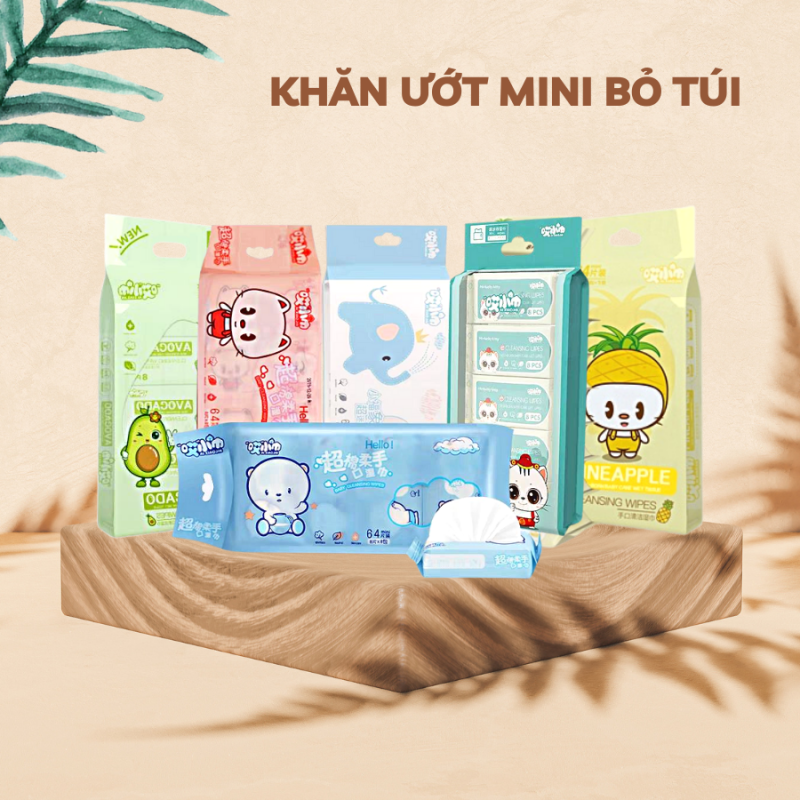 Combo 32 gói (4 bịch) Khăn Ướt Bỏ Túi Mini
