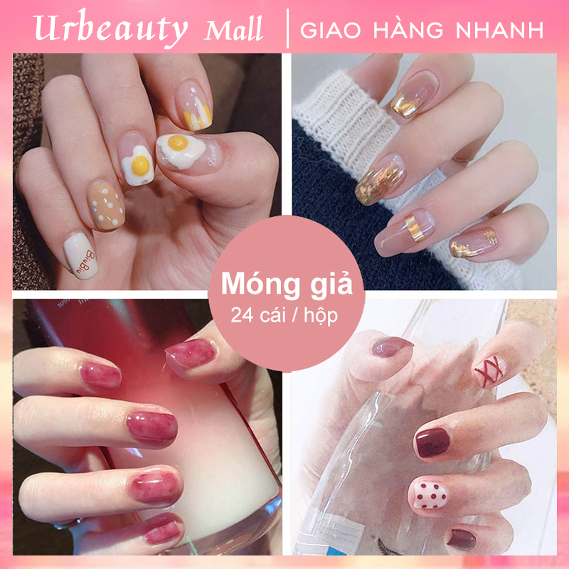 [Hcm]【Urbeauty Mall】Set 24 Móng Tay Giả Cao Cấp，Năm Phong Cách Chọn Móng Tay Giả， Nail Giả Móng Giả A8 ( Sản Phẩm Đã Có Sẳn Keo )