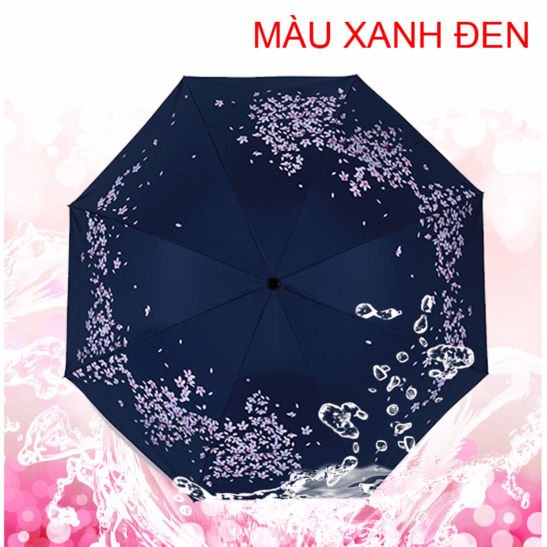 [HCM SHIP NHANH]Dù xếp hoa anh đào V.3 (màu xanh đen)