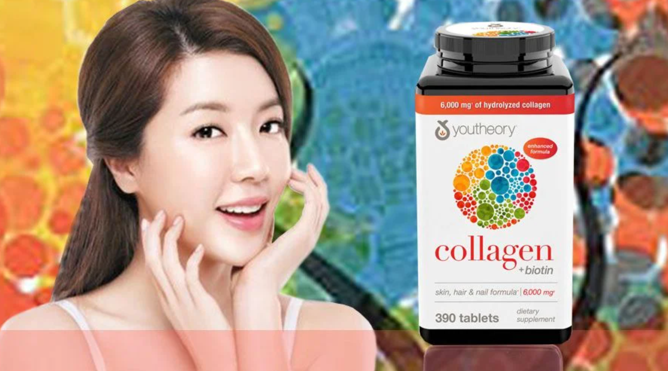 Viên Uống Collagen + Biotin Youtheory Mỹ 390 viên làm đẹp da tóc móng (Hàng Chính Hãng)