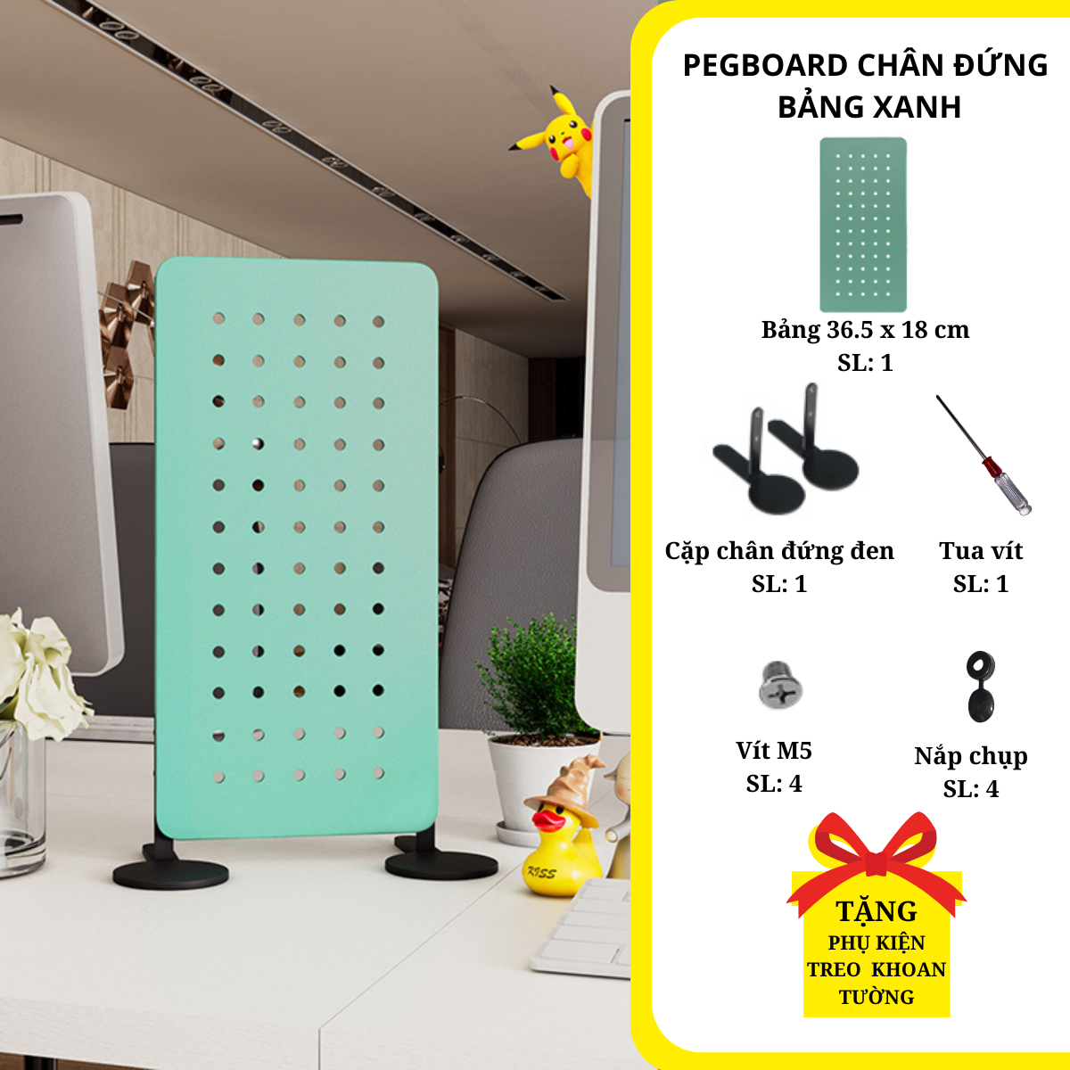 Bảng lỗ Pegboard Dola Home cao cấp dạng chân đứng để bàn để dụng cụ làm việc tại nghe mô hình bàn ph