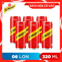 Combo 6 lon nước soda hương gừng Dry Ginger Ale Schweppes 320ml