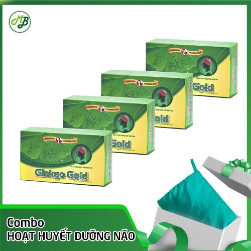 Combo 4 Hộp Tăng cường tuần hoàn máu não  – GINKGO GOLD – TẶNG 1 ÁO MƯA DÙ CAO CẤP