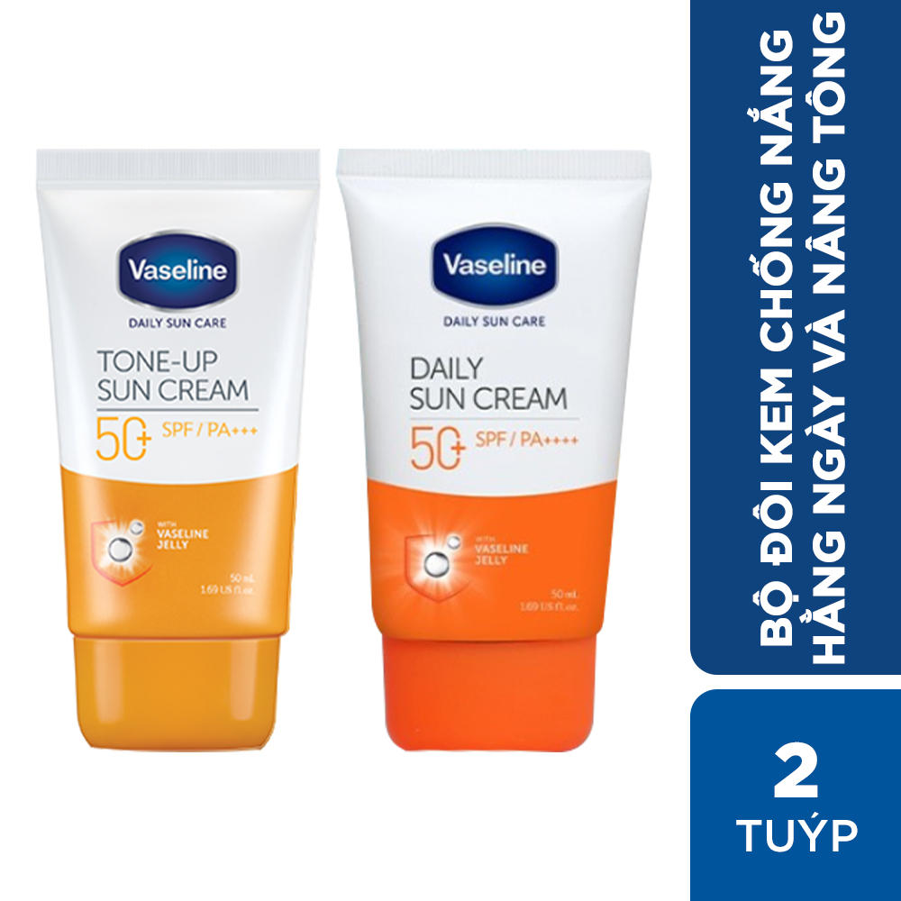 Bộ 2 Kem chống nắng Vaseline hằng ngày và nâng tông 50ml