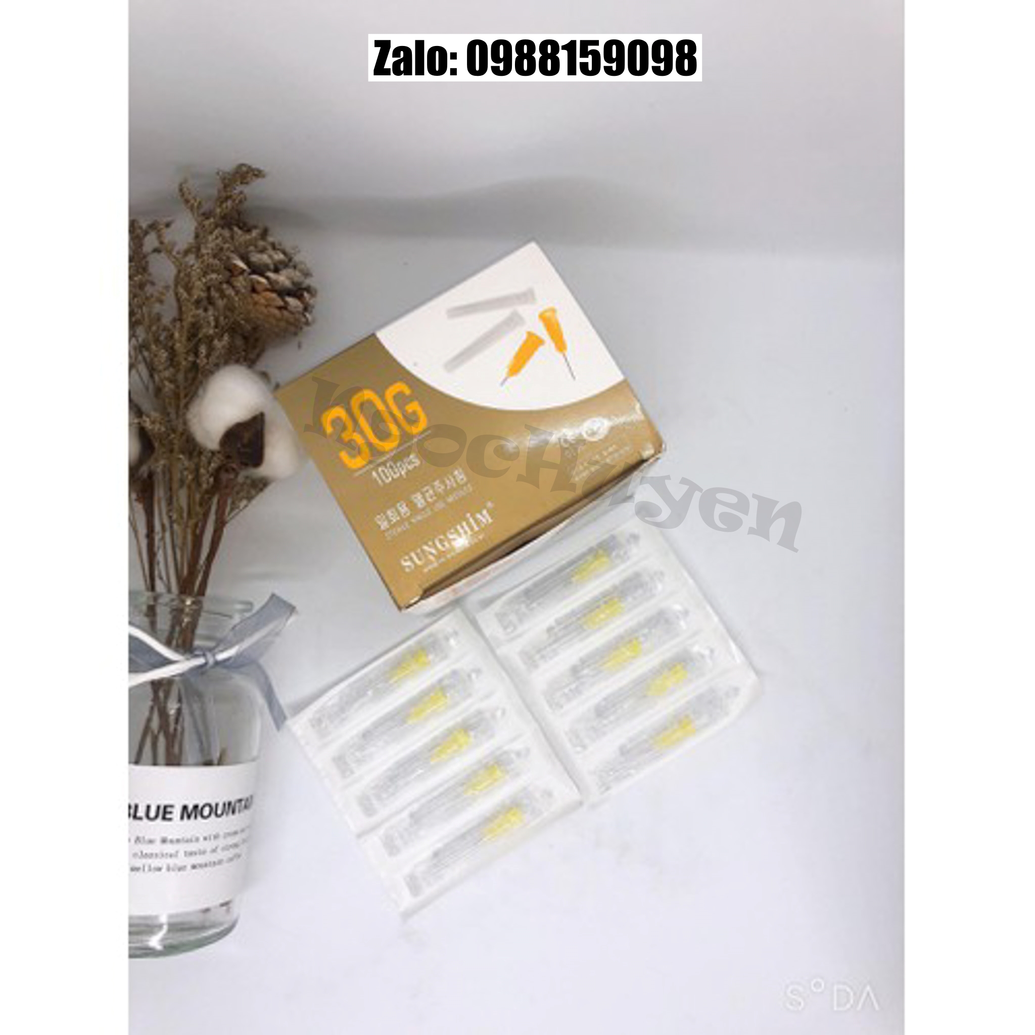 1 Hộp Kim Meso Tiêm Dưỡng Chất 30Gx4mm 32Gx4mm 34Gx4mm -1 hộp 100 kim