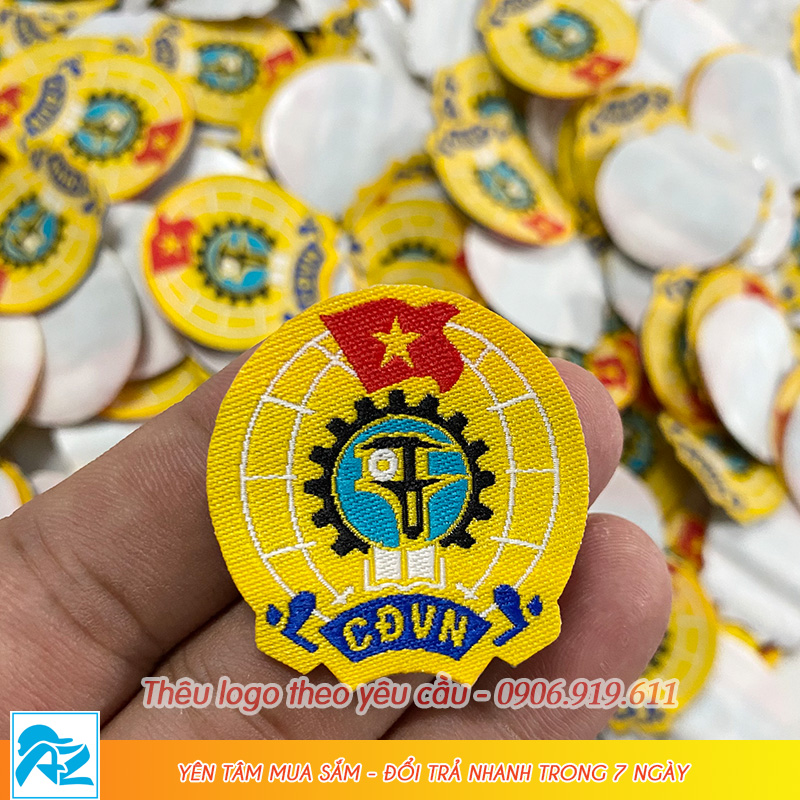 Logo vải Công đoàn Việt Nam dệt ủi nhiệt CĐVN - Patch ủi áo D00